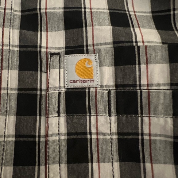 Carhartt Relaxed Fit Short Sleeve Plaid Button Down Shirt NWT - Picture 3 of 5